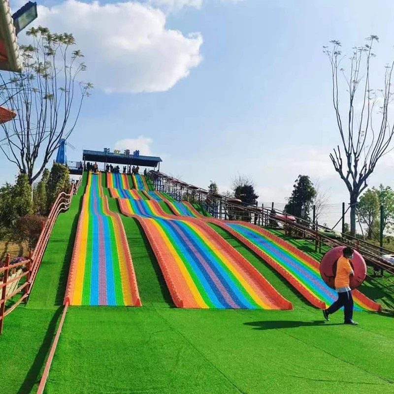 Customized Outdoor Slide for Kids and Adults Rainbow Slip Colorful PE Rainbow Slide for Amusement Parks Scenic Spots Farm Resort