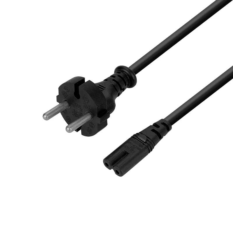 CE EU Laptop Power Lead fused Wire Cord 2 Pin Plug Cable copper 2 pin pc laptop computer monitor ac cord
