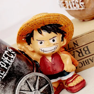 Wholesale Japanese Anime Cartoon One Piece Luffy Creative Student Pen Holder Birthday Gift Office Desktop Gift Decoration
