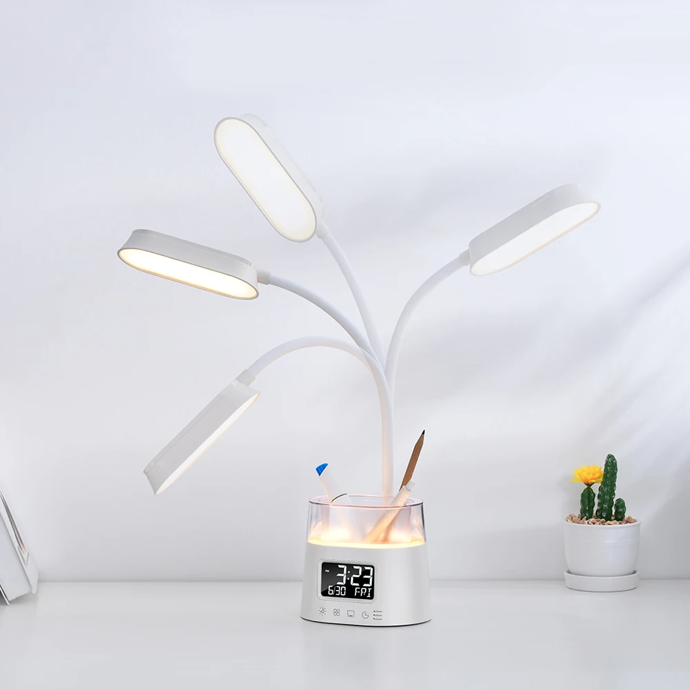 Wholesale home decor design touch pen holder rgb usb portable foldable study work desk table lamps