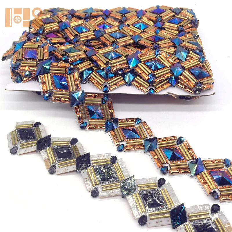 Rhinestone Hotfix Iron-On Clothing Decoration Gemstone Trim for customized carnival couture accessories