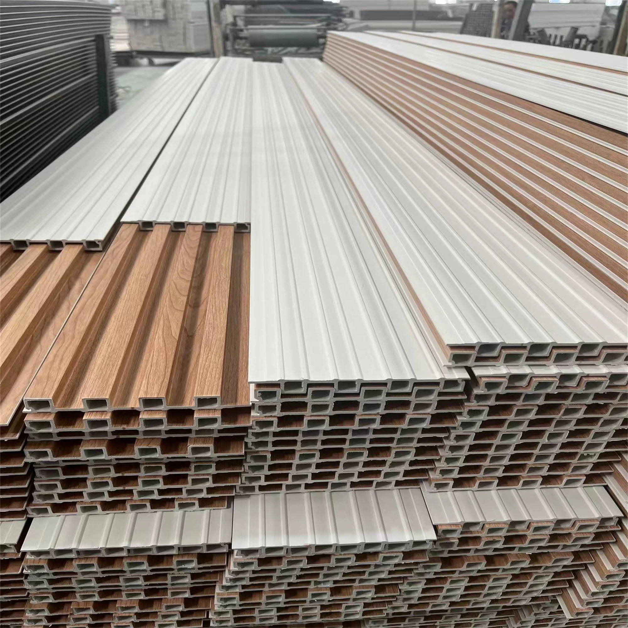 Panneau Revetement PVC LAMBRIN Paneles Ranurados Wpc Wall Panel Wood Slat Woc Timber square Tube