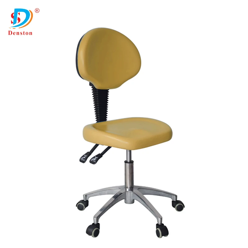 
PU Chrome Steel Frame Revolving Adjustable hospital doctor Chair stool With Backrest 