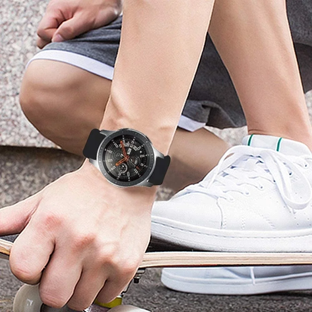 Ремешок силиконовый для наручных часов резиновый спортивный браслет Samsung Galaxy Watch 3 Active Active2 Gear S3 S2 20 мм 22