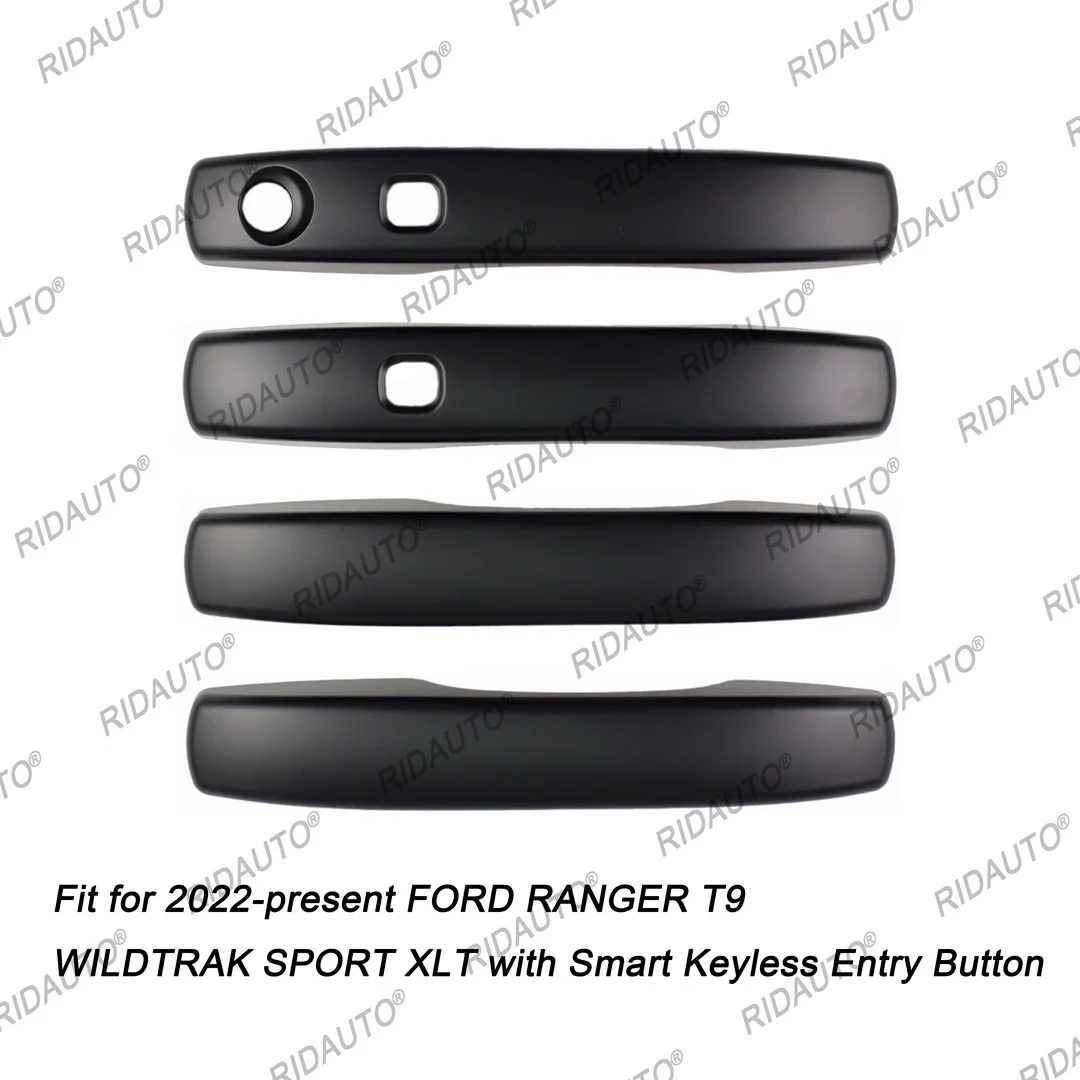 Крышка на дверную ручку матовая черная живопись подходит для 2023 FORD RANGER T9 WILDTRAK SPORT XLT