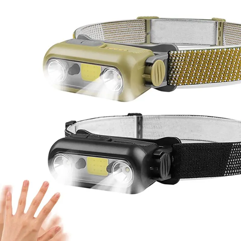 New fishing cob emergency usb rechargeable motion sensor led headlamp