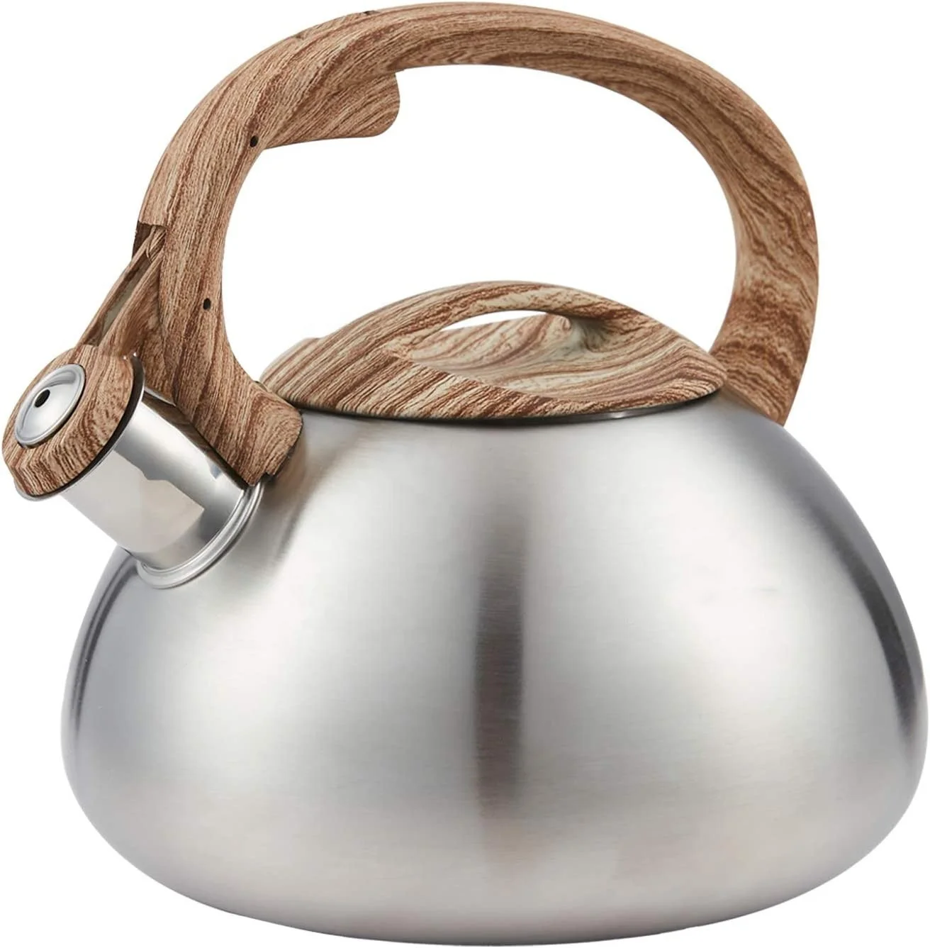 Wholesale Customized High Quality 3.0L Tea Kettle Stainless Steel Whistling kettle With Wooden Handle