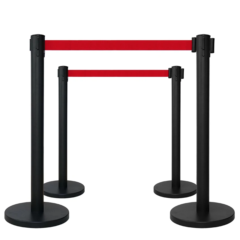 Luchai Factory Supply Saving Queue Black Retractable Belt Crowd Control Barrier for Divider Line