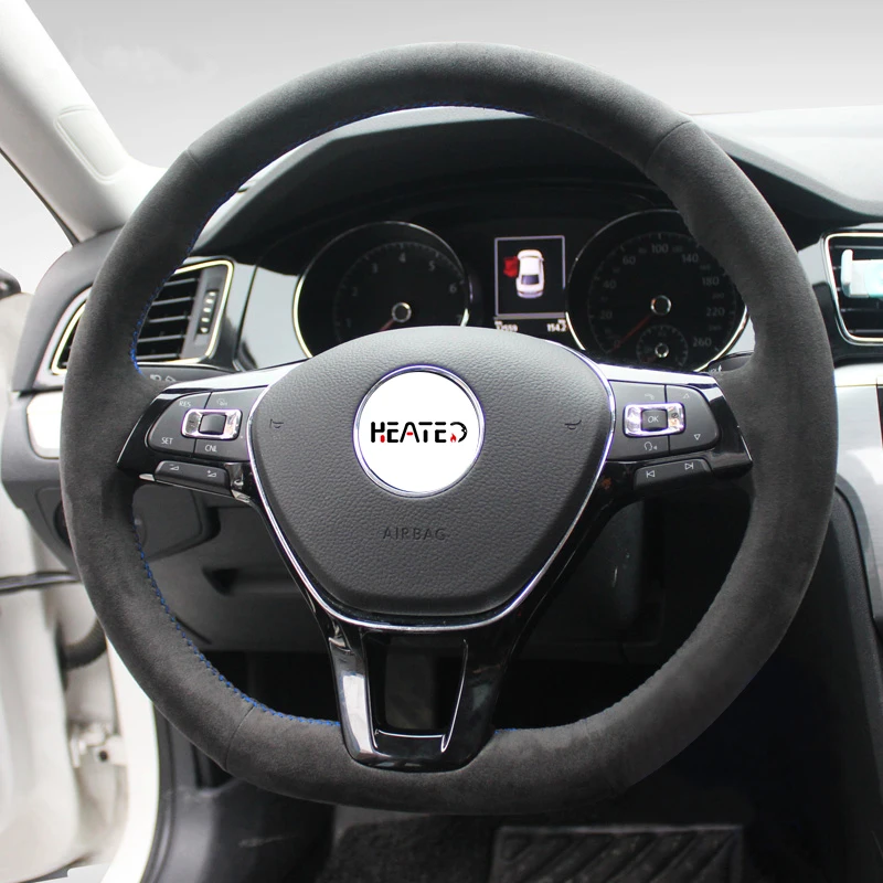 Steering Wheel Cover in Alcantara for Volkswagen VW Golf 7 Polo 5 Arteon Passat Tiguan T-Roc e-Golf 2013 2015-2022