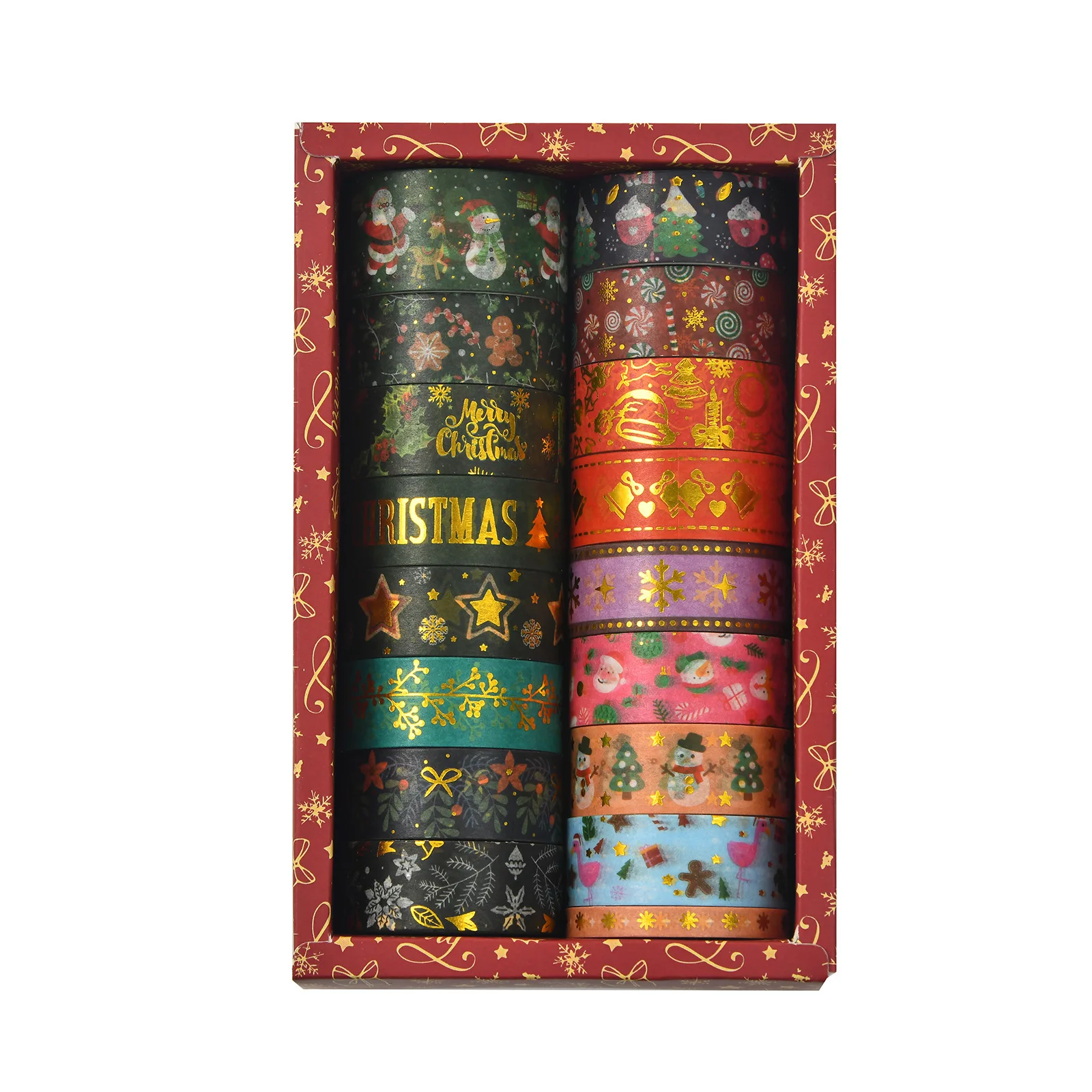 Hot stamping Christmas washi tape set creative handbook DIY decorative stickers 17 rolls