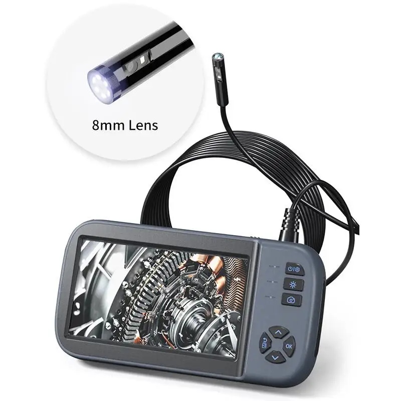 New Arrival  Dual-Lens Endoscope Camera 1080P Inspection Camera with 4.5 in LCD Screen 6 Light IP67 Waterproof Sewer Camera  5m
