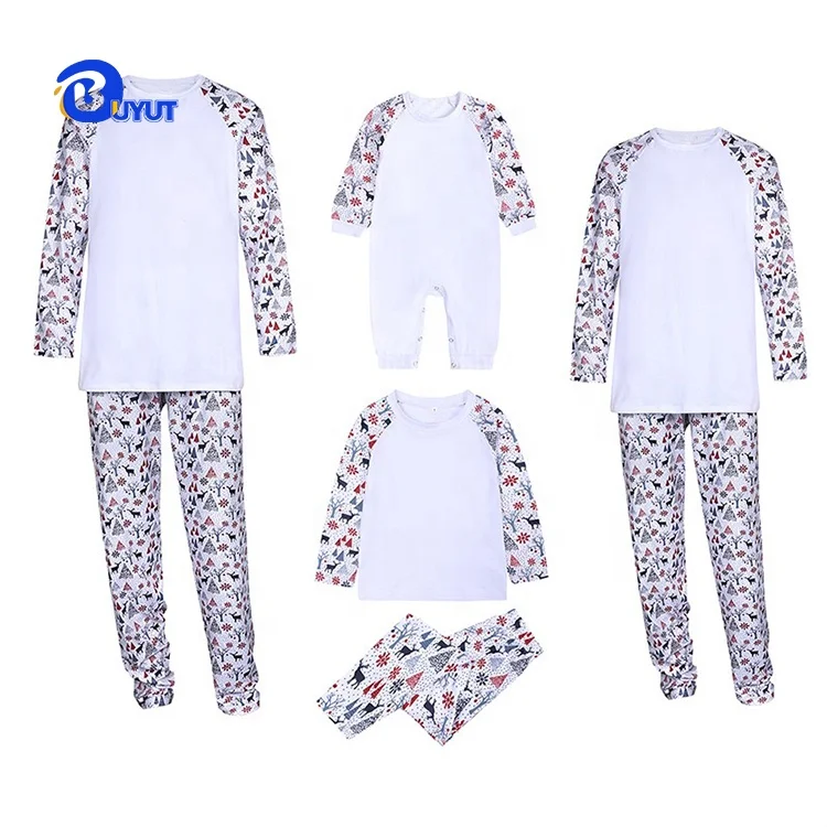 Custom kids Plaid Christmas sweatpants Pajamas Family Suit unisex sublimation blank T shirts boys pattern shirts pants set