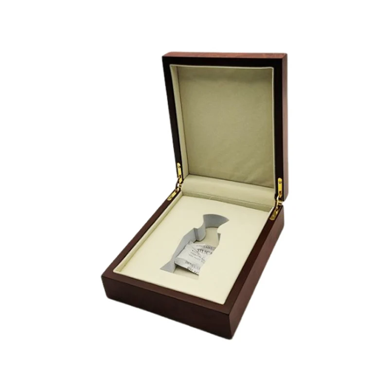 High quality lacquer luxury custom fragrance essential oil perfume bottle wooden gift box flip lid packaging box