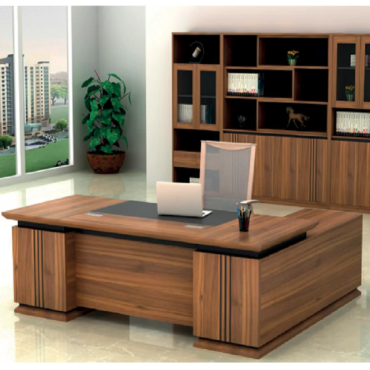 Современный роскошный большой грецкий орех меламин деревянный директор руководитель Офисный Компьютерный стол Настольная мебель