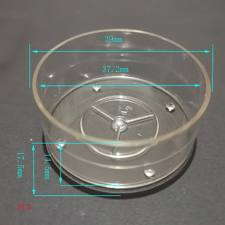 pc7 plastic round shape empty tealight candle