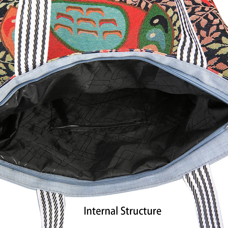 Stylish Apricot Vintage Promotional Boho Tote Bag Crochet Bag Floral Patchwork Women Bohemian Bags