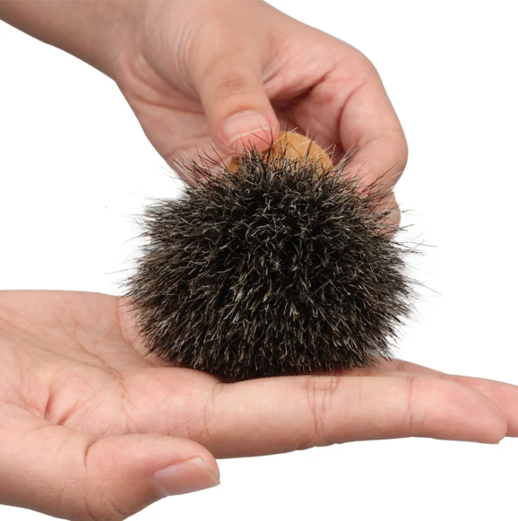 Щетка из Мягкого Пенопласта для бороды с деревянной ручкой, винтажная щетка для мыла для бритья