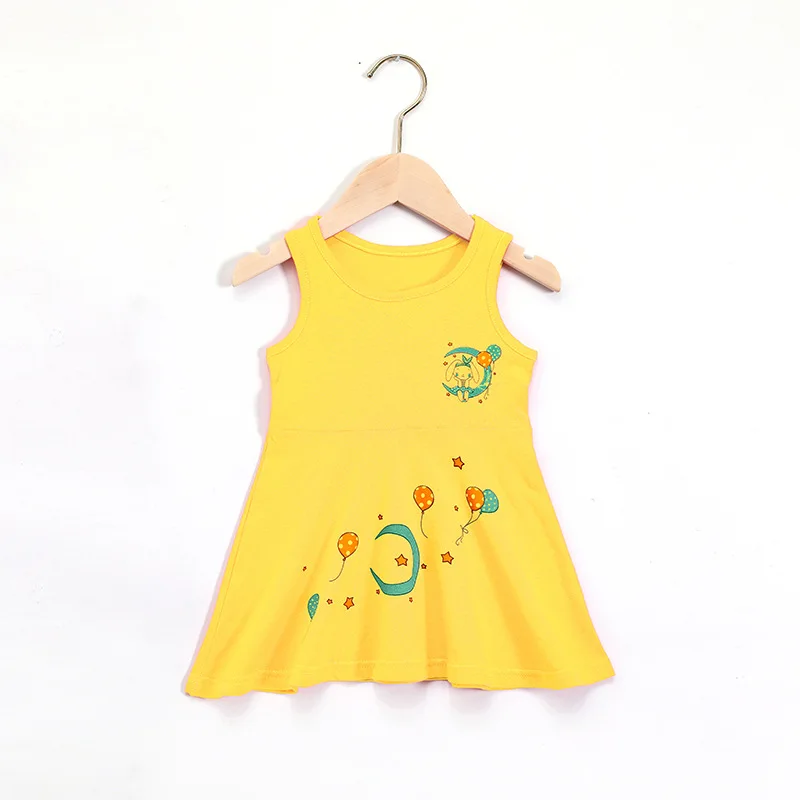 
Girls new Korean style vest skirt 2021 summer baby girl solid color cartoon princess dress 