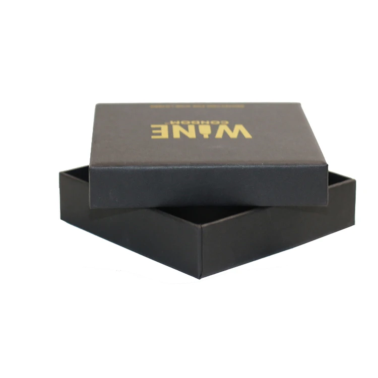 Custom Gold Foil Logo Stamping Luxury Black Cardboard Condom Packaging Box With Sleeve