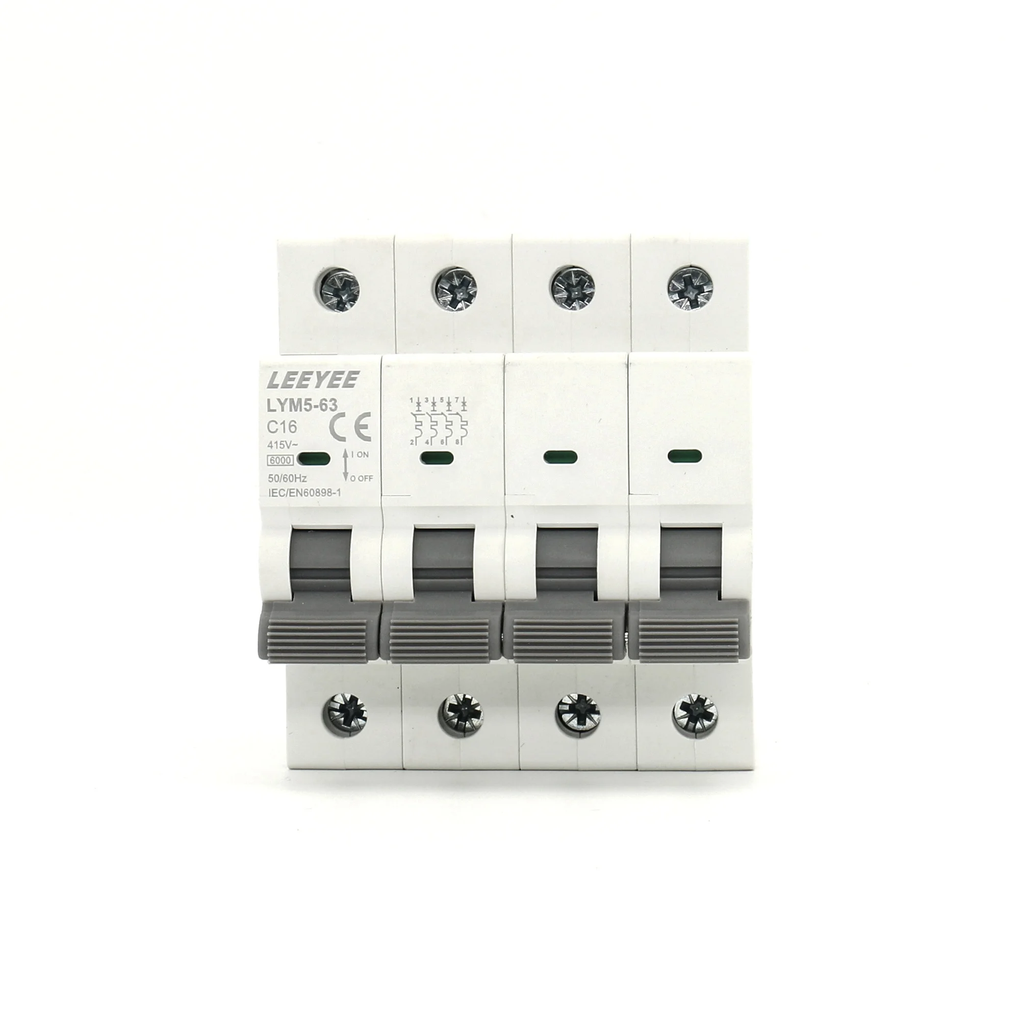 Low Price OEM AC 415V 6kA 35mm Din Standard Rail 3 Phase MCB Miniature Circuit Breaker 1P 2P 3P 4P Breakers