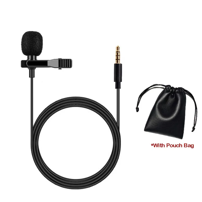 1.5m Portable Mini Stereo hifi sound Clip Lapel 3.5mm Type C mic Wired Mobile lavalier microphone microfone de lapela
