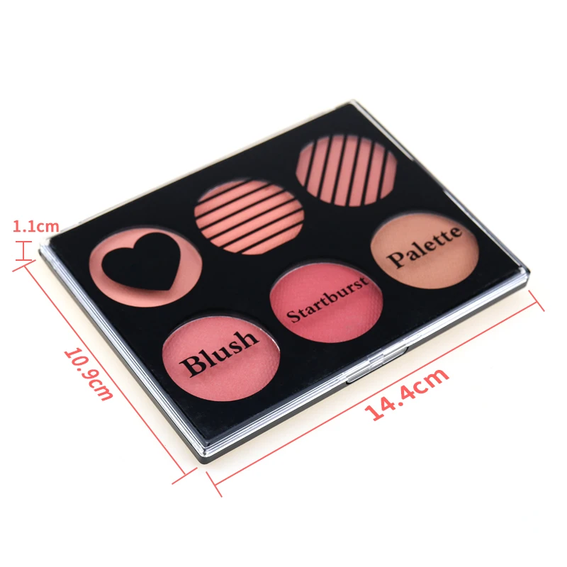 Hot Selling Face Make Up Cosmetics Blusher 6 Colors Waterproof Makeup Blusher Palette