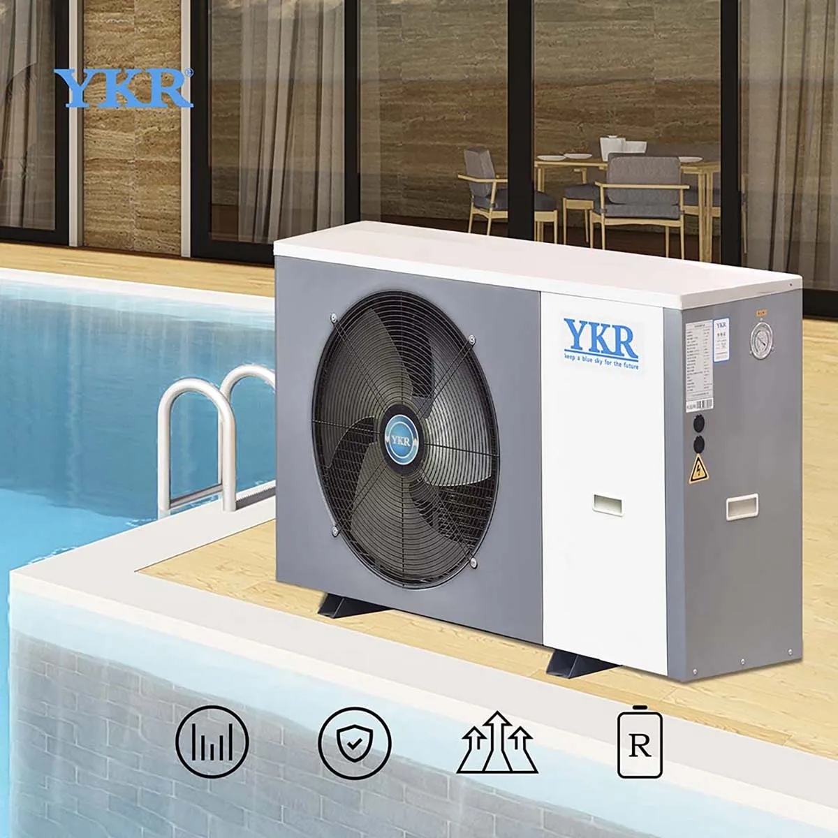 Eco Friendly Swim Pool Water Heaters Industrial Automation Air Source Spa Pool Heat Pump