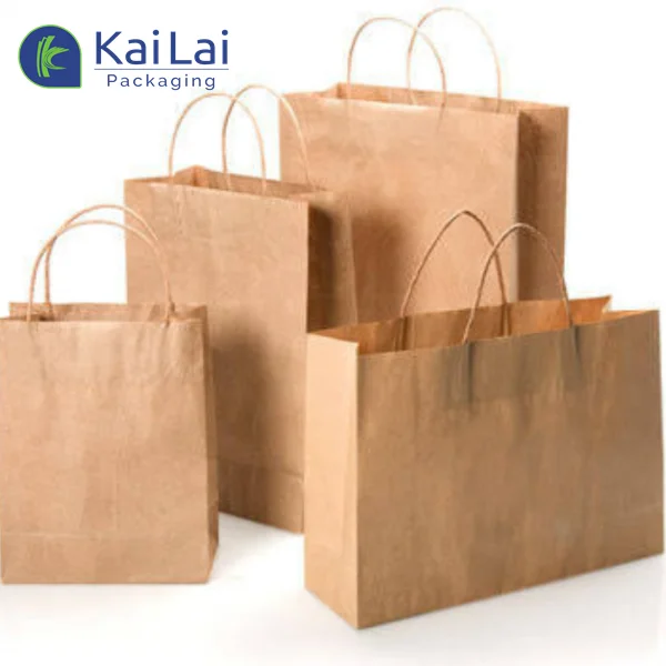 Recycled kraft paper bag popcorn bags paper bags for fast food takeaway