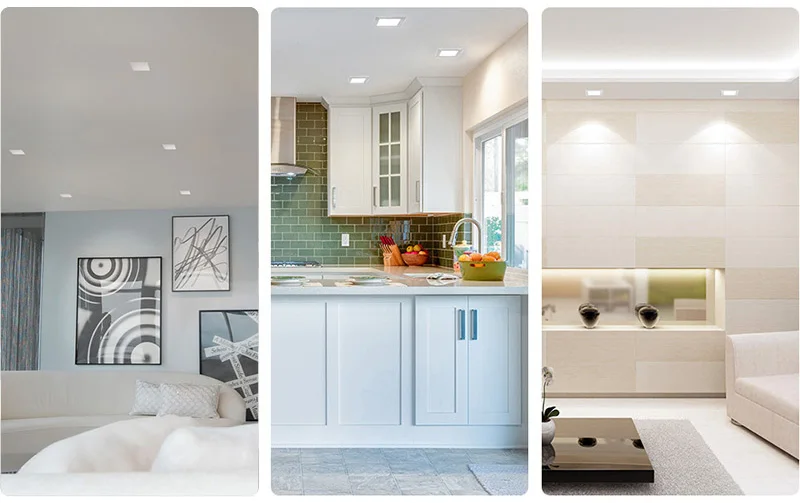 Panel Downlight ETL Recessed Lighting Square Regress LED Slim 7W 10W 12W 25W 120V AC / Dimmable Square Shape Aluminum Modern >80