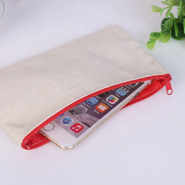 Wholesale Custom logo gold blocking Zipper Canvas Cosmetic Bridesmaid Gift  makeup bag