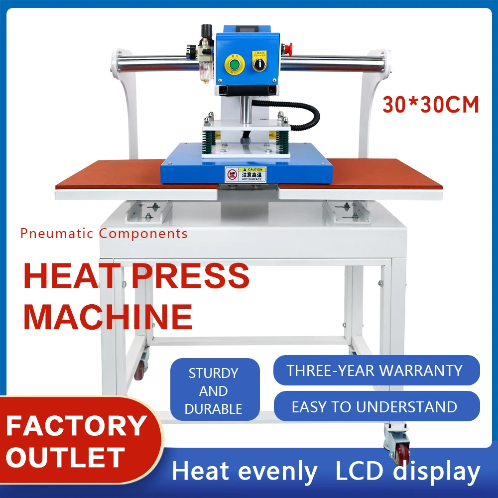 double station pneumatic heat press machine heat press machine pneumatic hot stamping machine for big printing size