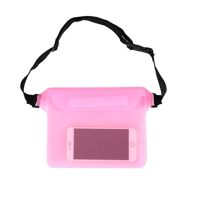 3-Layer Sealed Waterproof PVC Waist Pouch Swimming Screen Touchable Phone Dry Bag for Beach Pool Water Parks