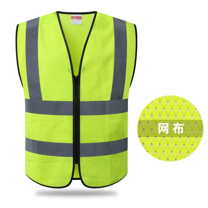 Reflective Fluorescent Night Worker Safety Uniform Pockets Design Breathable Yellow Green Low Price Sleeveless jacket Vest