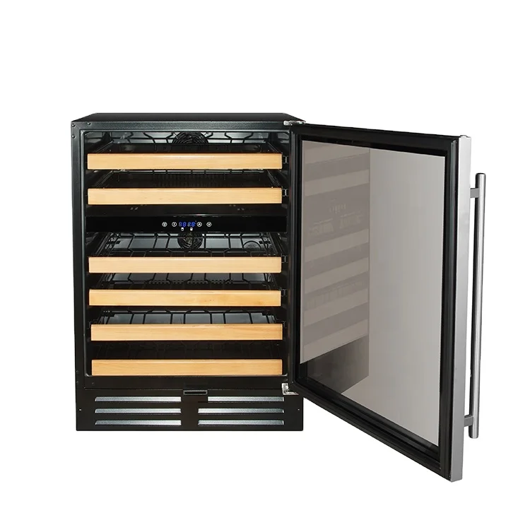 Candor supply quality built in dual zone compressor wine storage fridge corner 46 bottle wine fridge