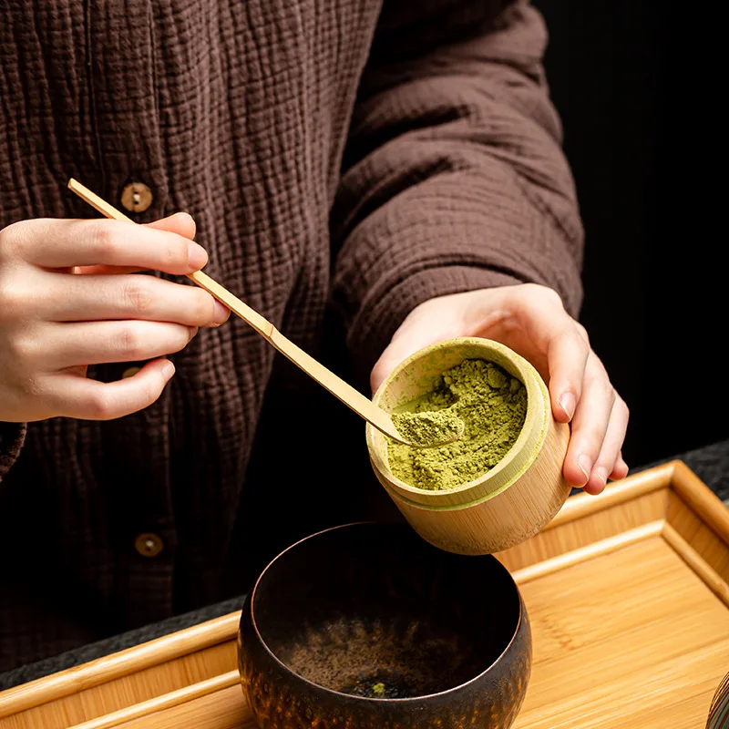 Classic Eco-friendly Bamboo Matcha Spoon Chashaku Wooden Powder Scoop for Matcha Bamboo Matcha Whisk Set