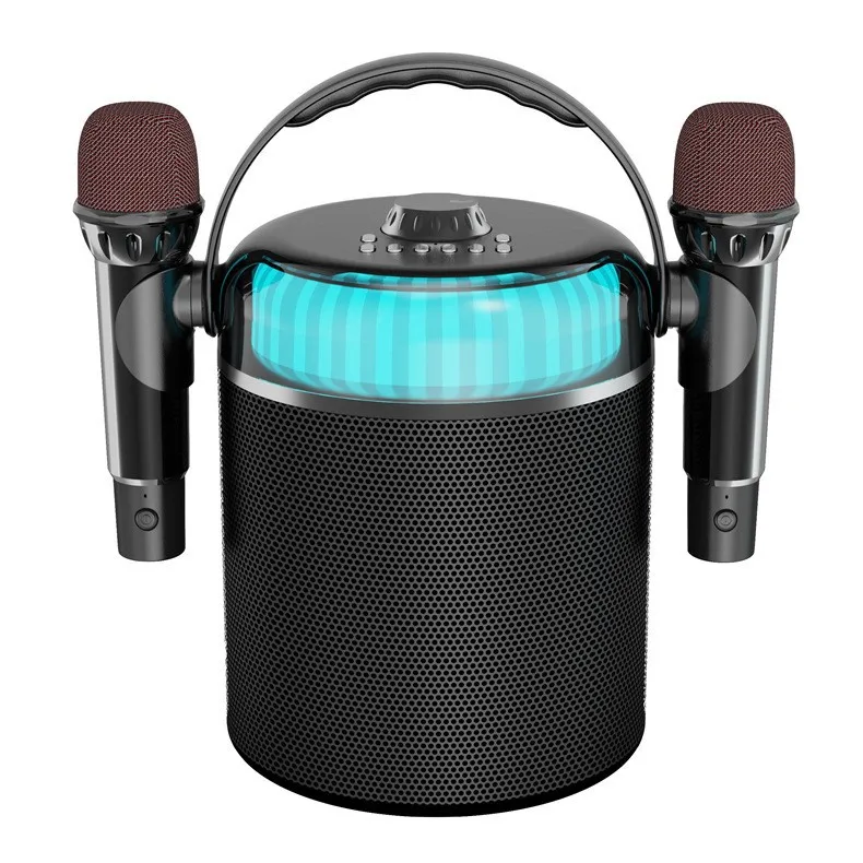 200W Karaoke Machine with 2 Wireless Microphones Portable Wireless Speaker RGB LED Karaoke Speaker with Power Bank Function