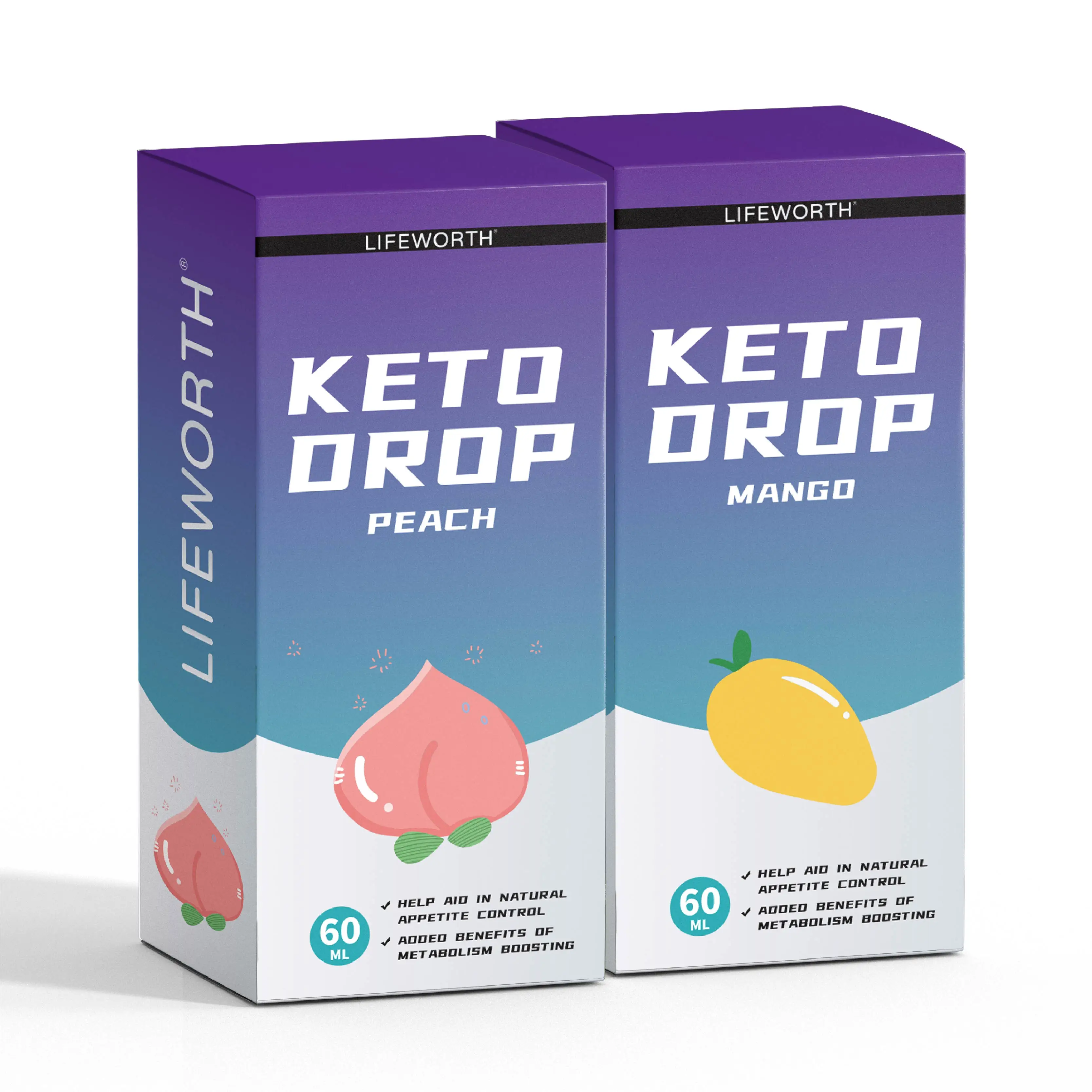 Lifeworth OEM предварительно тренировочная добавка персиковый аромат потеря веса keto bhb drops