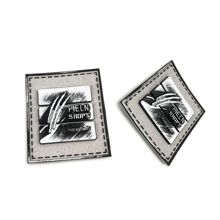 Fashionable Customize Private Logo PU Leather Patch Label Brand Logo Printed for Handmade Bags