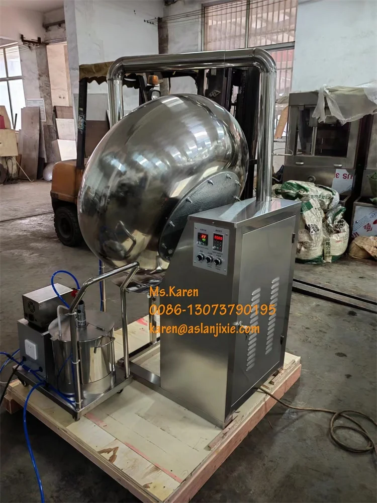 Automatic Tablet Film Coating Machine Snacks Chocolate Spraying Coating Machine
