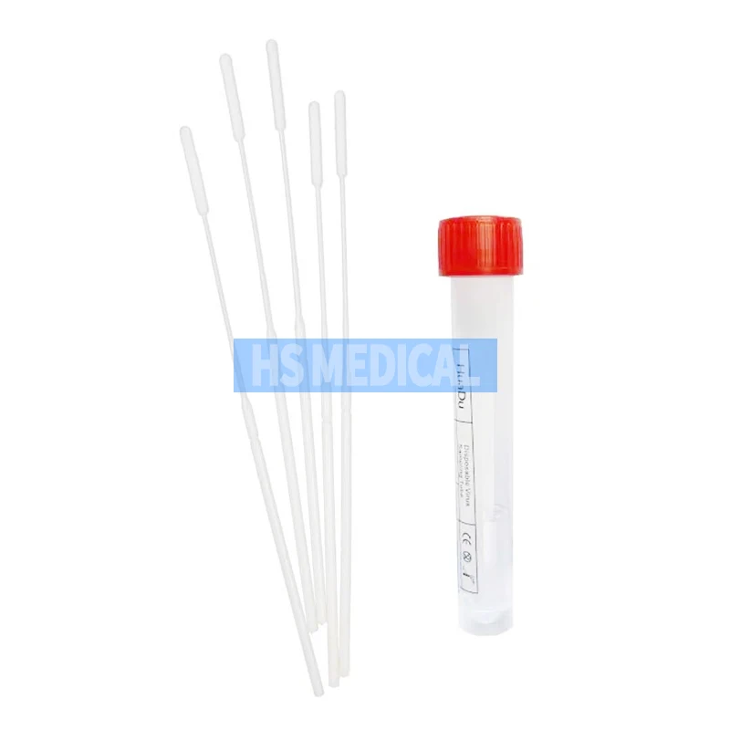 hs medical silicone micro collection swab medical cotton swab pcr nasal antigen swab test