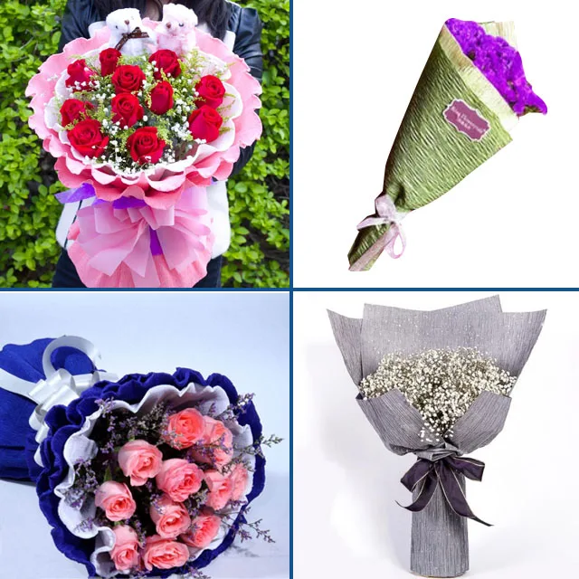 
Flower Wrapping Crepe Paper Kraft A4 Paper Packaging 