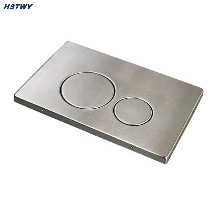 F5010 Brushed Stainless Steel Dual Round Push Buttons for Wall Hung Cistern Actuator Flush Plate