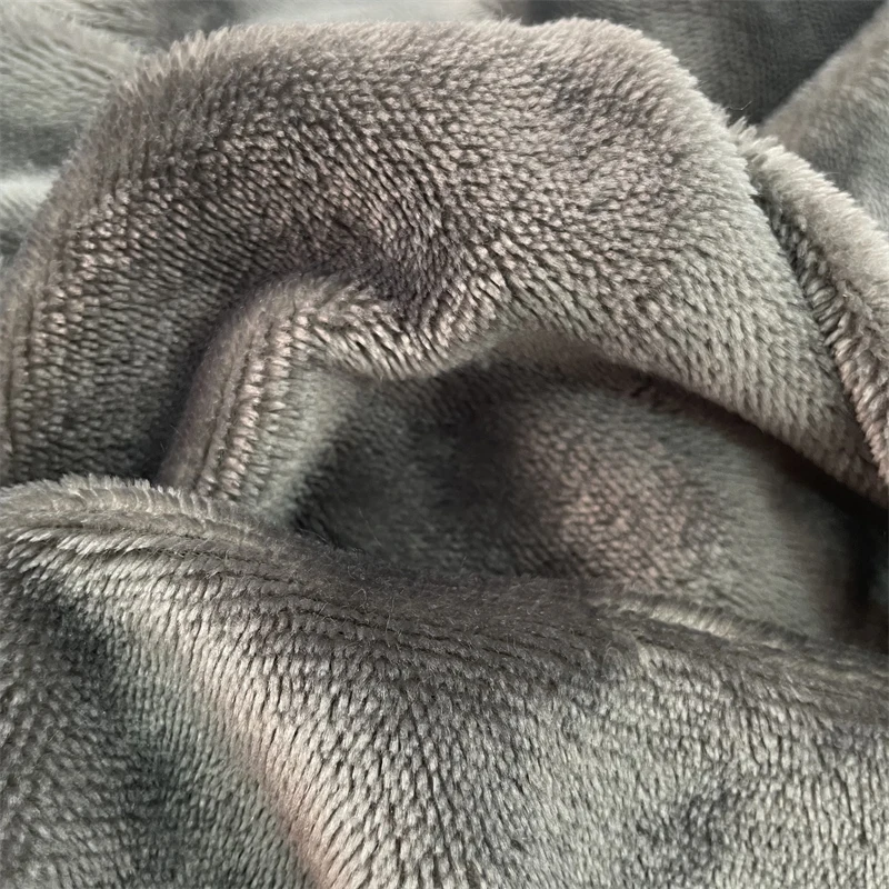 Wholesale Custom 100 Polyester Plush Fabrics Warp Knitted Double Sides Flannel Fleece Fabric