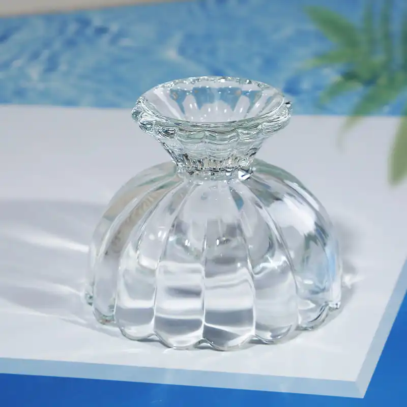 Стеклянные миски в форме лепестков элегантная подача для чая с молоком десертов мороженого кафе и стильной десертной