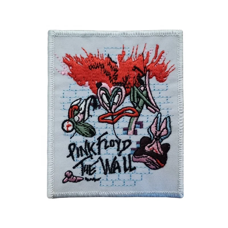 
high quality pink floyd patches for bag fast delivery iron on embroidered patch merrow edge badge logo for garments 