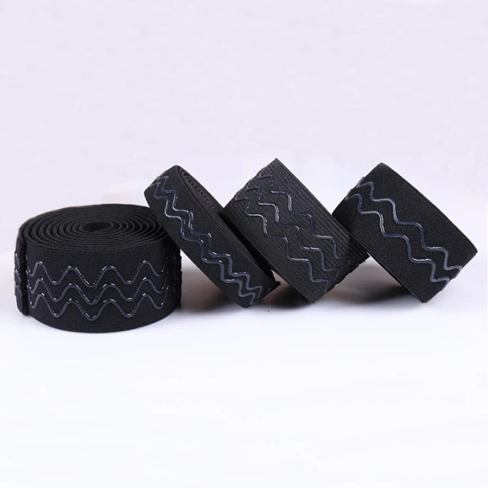 Wholesale Custom Eco Friendly Non Slip Silicone Elastic Webbing Tape Anti Slip Rubber Elastic Band Dots Grip For Underwear