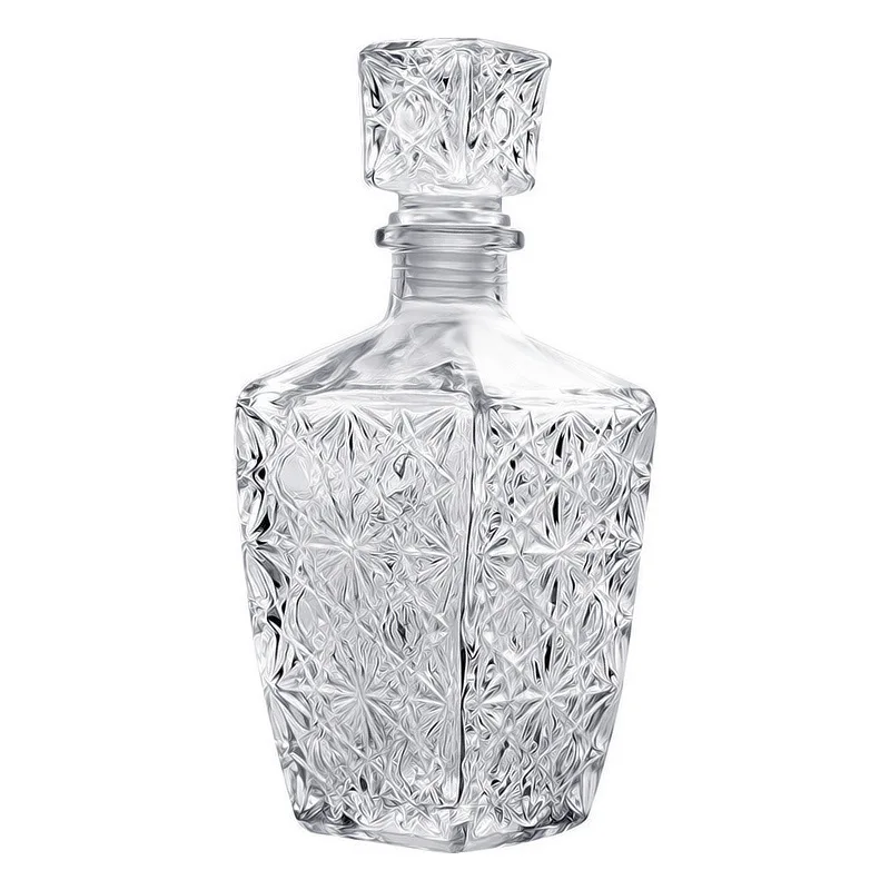 1000ml Cut Creative Vase Shape Clear Glass Drinking Decanter Spirit Bottle Pot Carafe With Cap/Lids For Whisky Alcohol Wine