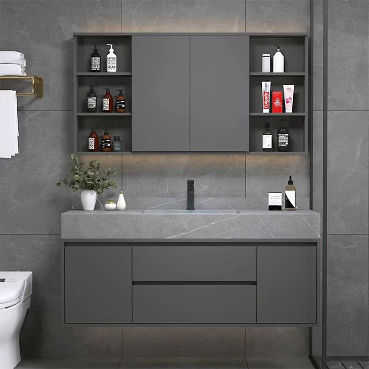 SANTOPOVA modern waterproof single his and hers dubai with sink left chinese design complete black wall hung bathroom vanity