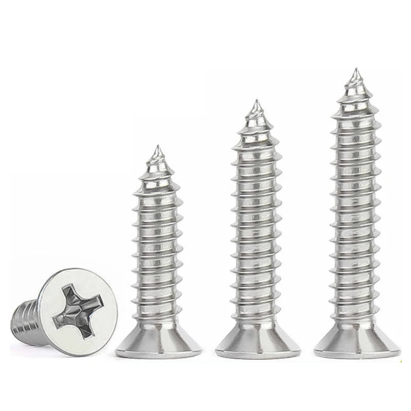 VLEN GB846 cross recessed countersunk head tapping screw 304 stainless steel size ST3.5-ST6.3