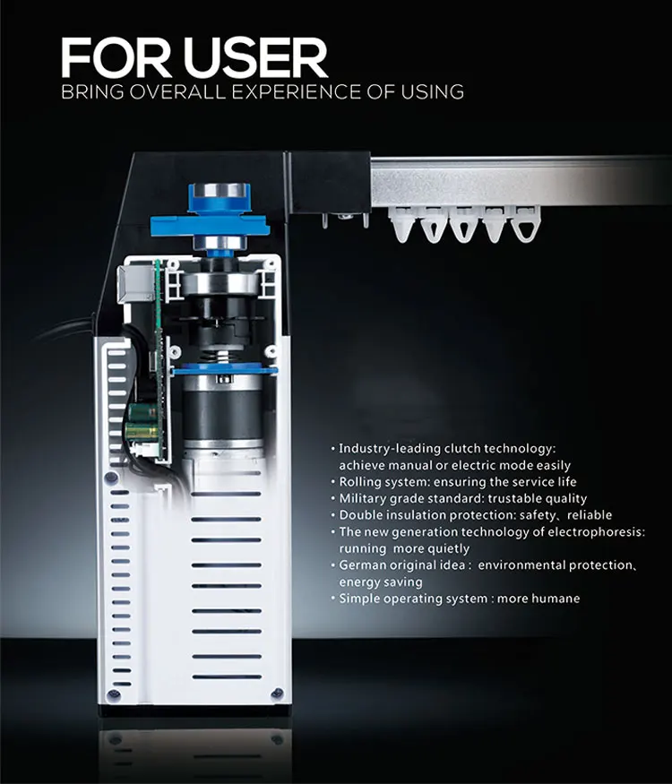 
8year warranty Curtain Motor,Remote Control, Automatic Motorized Somfy Curtain Motor 